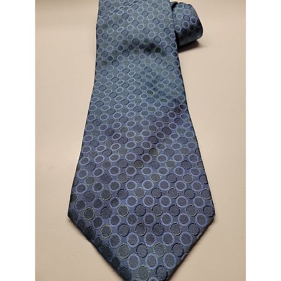 Vintage PERRY ELLIS Portfolio 100% Silk Blue Green Designer Neck Tie - Picture 4 of 8